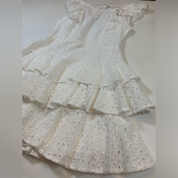 NWT Idem Ditto white Eyelit dress size large open back wedding summer (bin T) - Picture 4 of 14